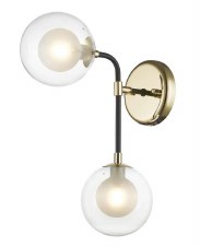 Remy 2 Light Wall Light Black & Gold