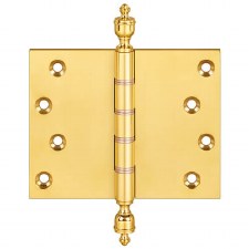 Urn Finial Projection Hinge P1462 102x125mm Polished Brass Unlacquered