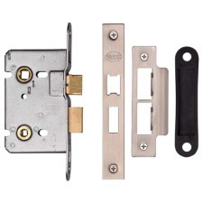 Heritage Bathroom Lock YKABL Satin Chrome & Nickel 2.5"