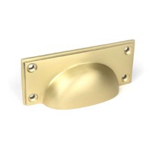 From The Anvil Art Deco Drawer Pull Satin Brass