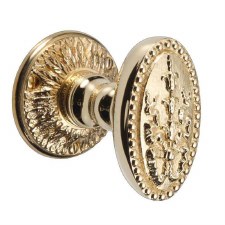 Brassart Adam Oval Door Knobs Polished Brass Lacquered