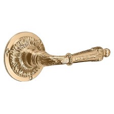 Brassart Adam Round Rose Door Handles Polished Brass Lacquered