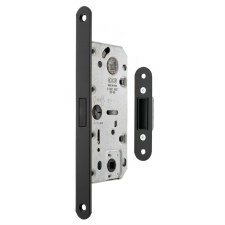 AGB Polaris Magnetic Bathroom Lock 35mm Backset Matt Black