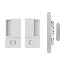 AGB Wave Flush Bathroom Lock Set White