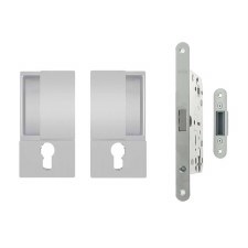 AGB Wave Flush Euro Lock Set Satin Chrome