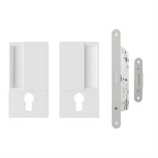 AGB Wave Flush Euro Lock Set White