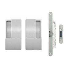 AGB Wave Flush Latch Set Satin Chrome