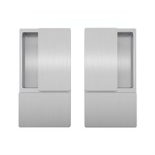 AGB Wave Pocket Door Handle Set Satin Chrome