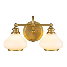 Hinkley Ainsley Double Bathroom Wall Light Burnished Brass