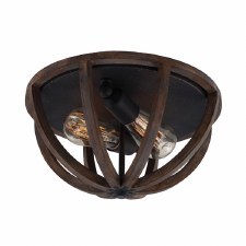 Feiss Allier Flush Light Weather Oak Wood and Antique Forged Iron Feiss Allier Flush Light Weather Oak Wood and Antique Forged Iron
