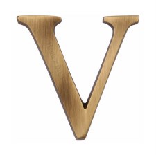 Heritage C1565 Letter V Antique Brass