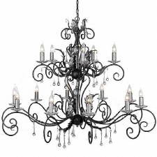 Elstead Amarilli 15 Light Multi Tier Chandelier Black Silver Elstead Amarilli 15 Light Multi Tier Chandelier Black Silver