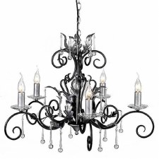 Elstead Amarilli 5 Light Chandelier Black Silver Elstead Amarilli 5 Light Chandelier Black Silver