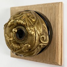 Art Nouveau Round Dolly Light Switch 1 Gang Antique Satin Brass
