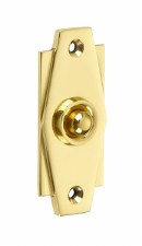 Croft Art Deco Door Bell Push 7015 Polished Brass Unlacquered