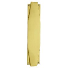 Art Deco Finger Plate 12" Polished Brass Unlacquered