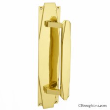 Art Deco Pull Handle 375mm Polished Brass Lacquered