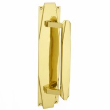 Art Deco Pull Handle 305mm Polished Brass Lacquered