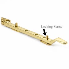 Art Deco Locking Window Stay 10" Polished Brass Lacquered