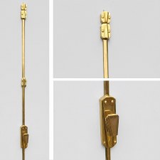 Art Deco Vertical Espagnolette Bolt Polished Brass Unlacquered