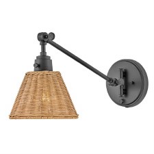 Hinkley Arti Adjustable Wall Light Black & Natural Rattan Hinkley Arti Adjustable Wall Light Black & Natural Rattan
