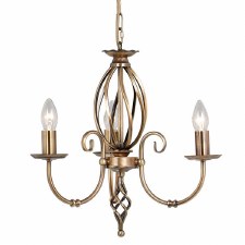 Elstead Artisan 3 Arm Chandelier Aged Brass Elstead Artisan 3 Arm Chandelier Aged Brass