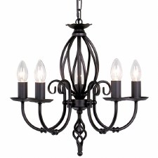 Elstead Artisan 5 Arm Chandelier Black Elstead Artisan 5 Arm Chandelier Black
