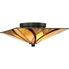 Quoizel Asheville Tiffany Flush Ceiling Light
