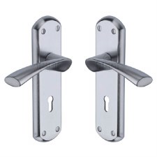 Sorrento Atlanta Lock Door Handle Satin Chrome