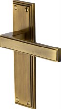Heritage Atlantis Latch Door Handles ATL5710 Antique Brass Lacquered Heritage Atlantis Latch Door Handles ATL5710 Antique Brass Lacquered