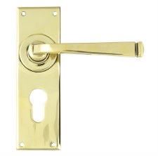 From The Anvil Avon Euro Lock Door Handle Aged Brass