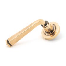 From The Anvil Avon Rose Door Handle Plain Sprung Polished Bronze