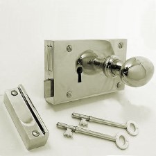 Plain Rim Lock 5" Right Hand Polished Nickel