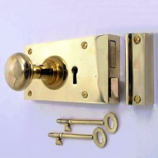 Plain Rim Lock 6" Left Hand, Polished Brass Unlacquered