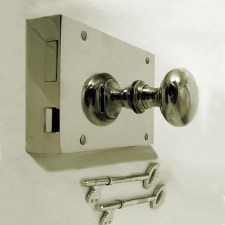 Plain Rim Lock 7" Right Hand Polished Nickel