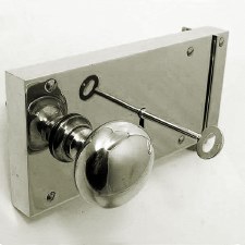 Plain Rim Lock 8" Left Hand Polished Nickel