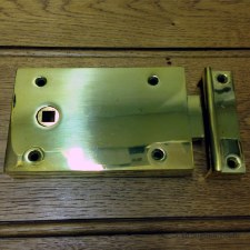 Unflanged Rim Latch 5" Polished Brass Unlacquered