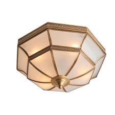 Interiors 1900 Balfour Flush Ceiling Light Antique Brass Interiors 1900 Balfour Flush Ceiling Light Antique Brass