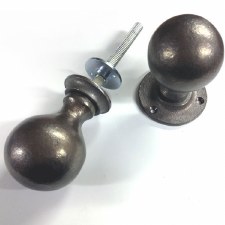 Aston Ball Rim Door Knobs 46mm Rustic Solid Bronze