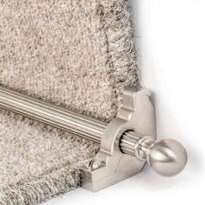 Balladeer Reeded Stair Rod Set For Runner Carpets Satin Nickel