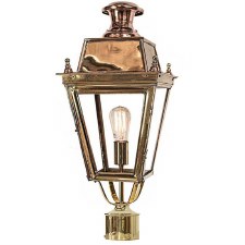 Balmoral Lamp Post Head to suit 2" dia. Polished Brass Unlacquered