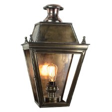 Balmoral Large Flush Outdoor Wall Lantern Renovated Brass