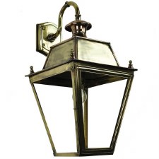 Large Balmoral Outdoor Wall Down Lantern Renovated Brass