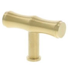 Heritage Brass Cabinet Knob Knurled T-Bar Design 45mm Satin Brass