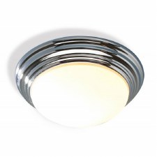 Large Barclay Flush Bathroom Ceiling Light Polished Chrome