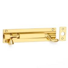 Barrel Bolt Square Section Necked 100 x 28mm Polished Brass Lacquered