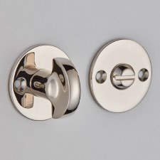 Half Moon Bathroom Turn & Release Polished Nickel