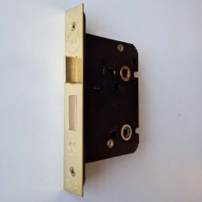 Bathroom Mortice Lock G8020 3" 5mm Spindle Polished Brass Unlacquered