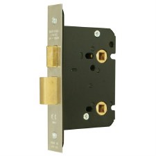 Bathroom Mortice Lock G8021 2.5" 8mm Spindle Satin Brass Unlacquered