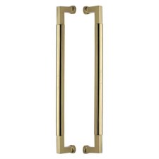 Heritage Bauhaus Door Pull Handles BTB1312 483mm Polished Brass Lacquered